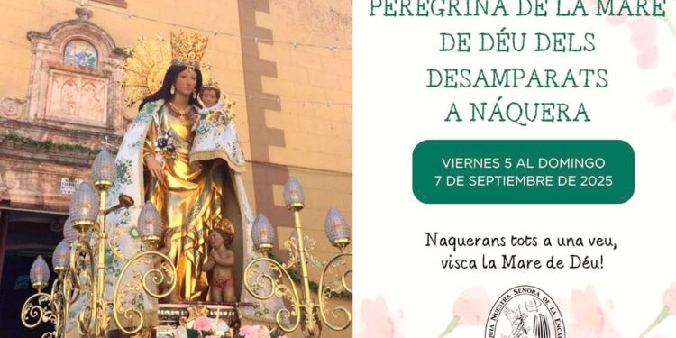 La imagen peregrina de la Virgen de los Desamparados de Valencia visita este fin de semana Náquera 1 La imagen peregrina de la Virgen de los Desamparados visita este fin de semana Náquera