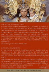 La Basilica de la Virgen de Valencia, en el primer aniversario de la Dana 2 Oracion Basilica 1