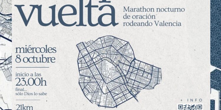 Un maratón nocturno de oración dará la vuelta a Valencia