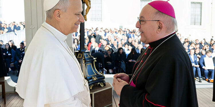 El Obispo D. Casimiro, recibido por el Papa León en la Audiencia General durante la Peregrinación Diocesana