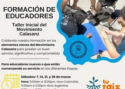 El Movimiento Calasanz abre inscripciones para su Taller Inicial de formación de educadores 1 El Movimiento Calasanz abre inscripciones para su Taller Inicial de formación de educadores