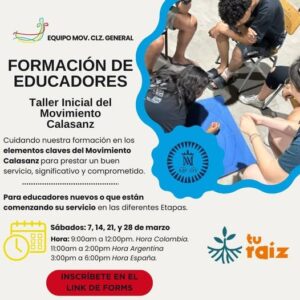 El Movimiento Calasanz abre inscripciones para su Taller Inicial de formación de educadores 2 642149493 1229560669250018 3411134767472145761 n