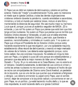 El impresentable de Donald Trump vuelve a atacar al Papa y reclama la autoría de la elección de León XIV 2 HFwrLYkWwAIYJh3