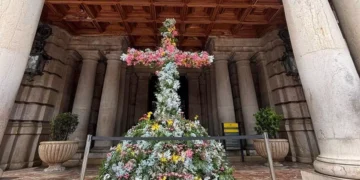 Explosión floral en Valencia, 95 Cruces de Mayo transforman las calles en un museo vivo