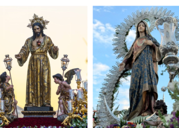 El Sagrado Corazón de Jesús y el Inmaculado Corazón de María protagonizaron las glorias de un fin de semana en Sevilla