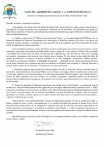 CARTA ARZOBISPO CLAUSURA 1